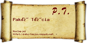 Pakó Tácia névjegykártya